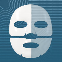 Masque hydrogel collagène fabriqué en Corée – changement de couleur sur la peau, format visage en deux parties